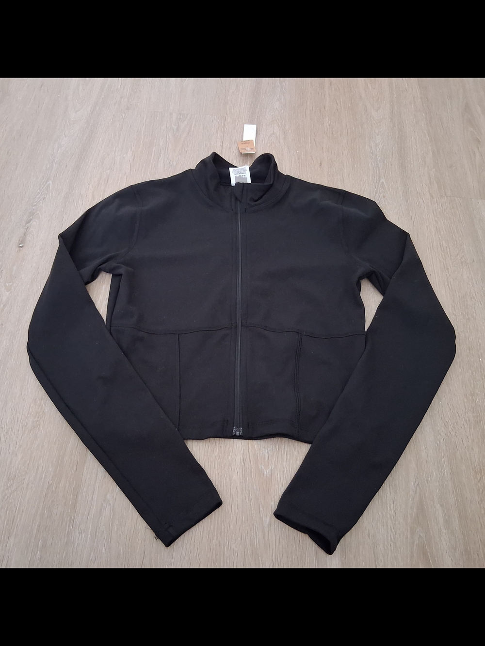 PINK Victoria's Secret Black Zip-Front Bomber Jacket